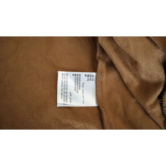 Style & Co. 61884P Women's Sz Petite M Saddle Brown Faux Suede Moto Jacket $80 - Picture 4 of 6